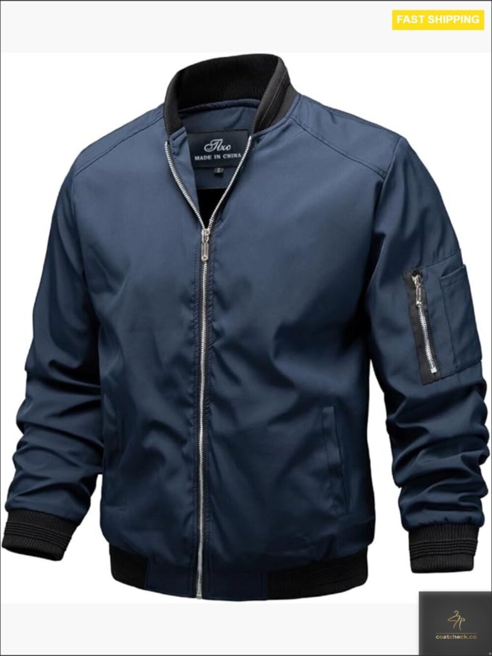 Men's Lightweight Bomber Jacket Windbreaker Slim Fit Active Coat Outerwear with